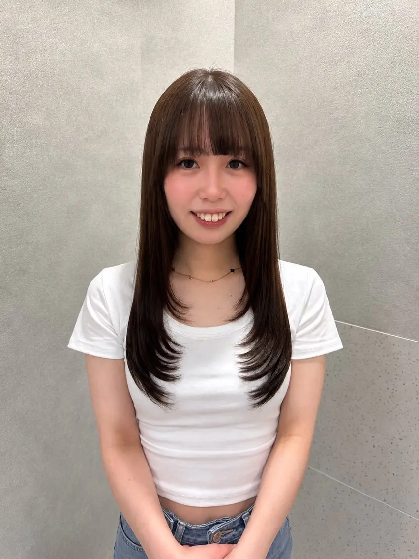 ロング カラー レイヤーカット 小顔カット カット ヘアカラー Jr.スタイリスト／ レイヤー／MANAのヘアスタイル
