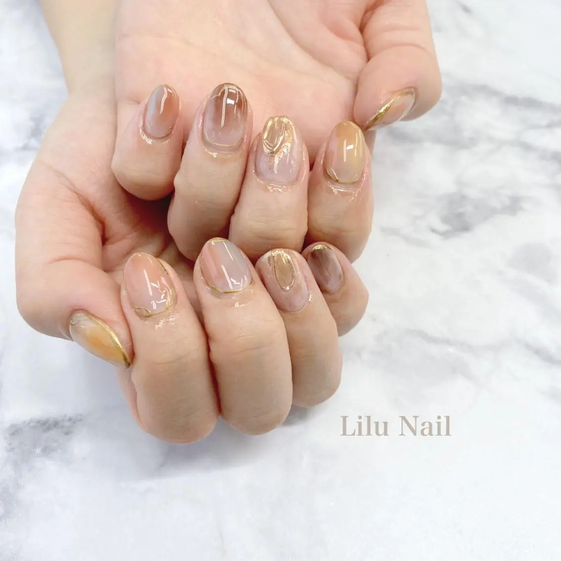 ネイル ニュアンスネイル モチの良さ◉ フィルインネイル♡のネイルデザイン