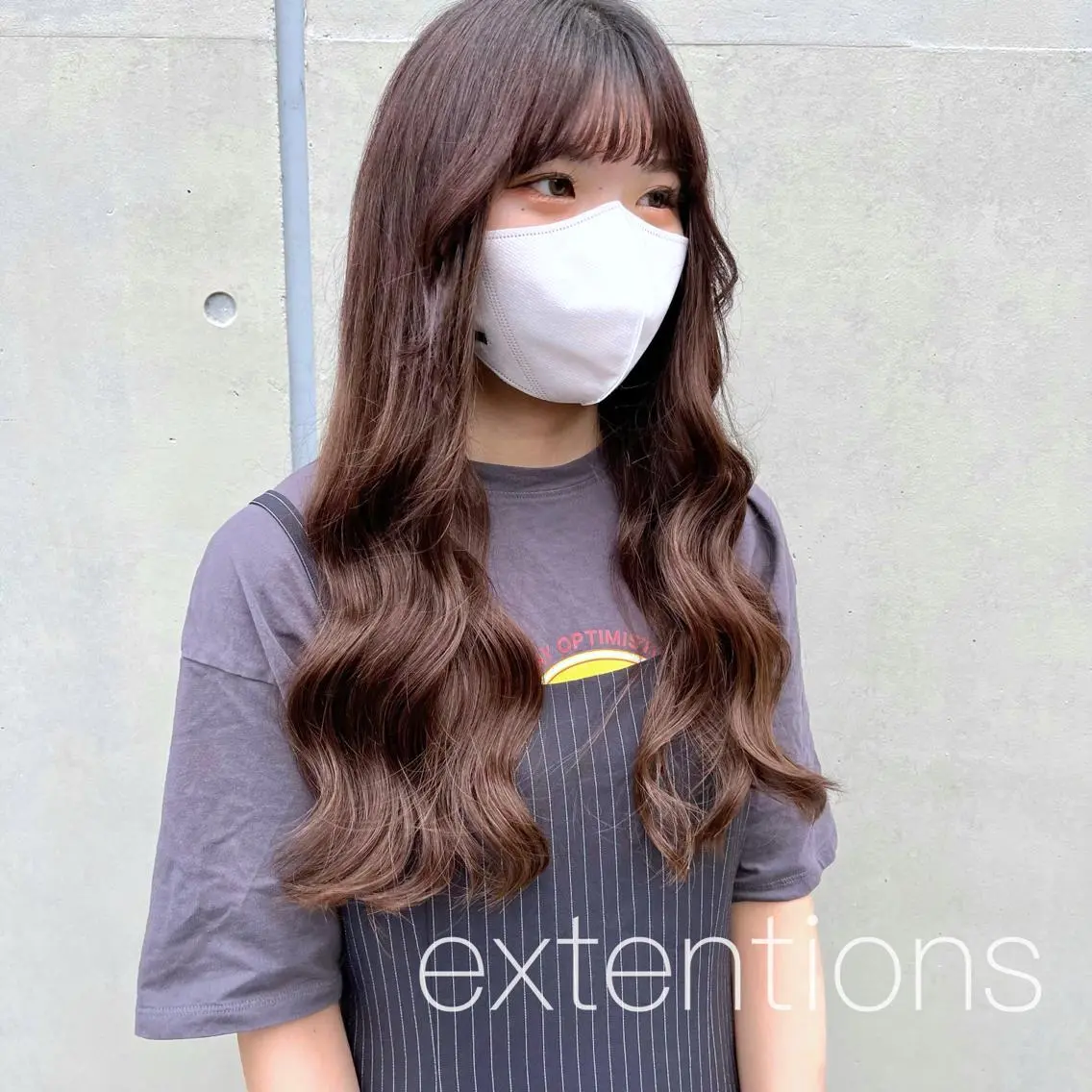 ロング カラー ヘアアレンジ シールエクステ エクステ カット エクステ ヘアセット 八巻 晴香のヘアスタイル