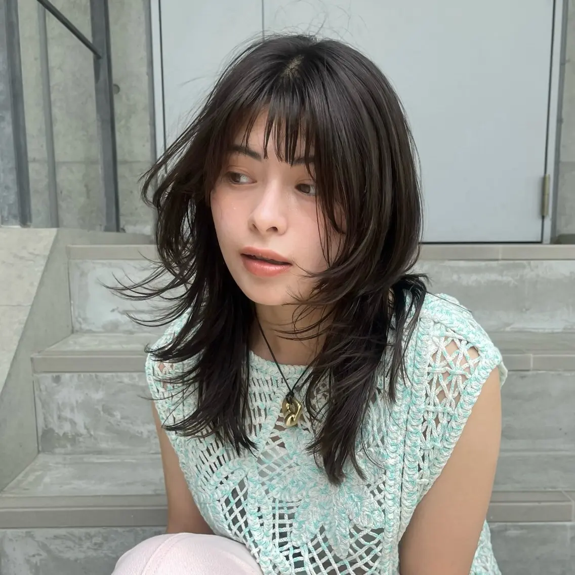 セミロング カット ヘアカラー たおちゃん／レイヤー ／透明感カラーのヘアスタイル