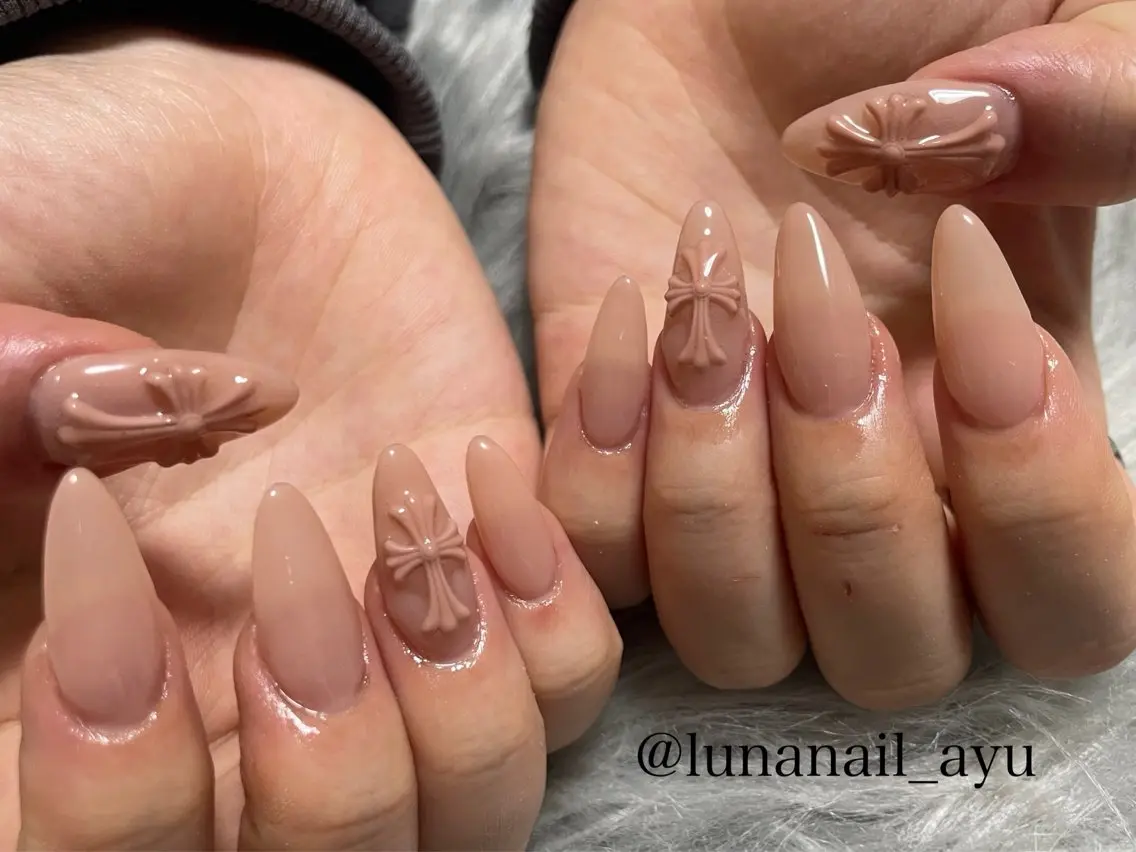 ネイル シンプルネイル 春ネイル ハンドネイル LUNA NAIL ayuのネイルデザイン