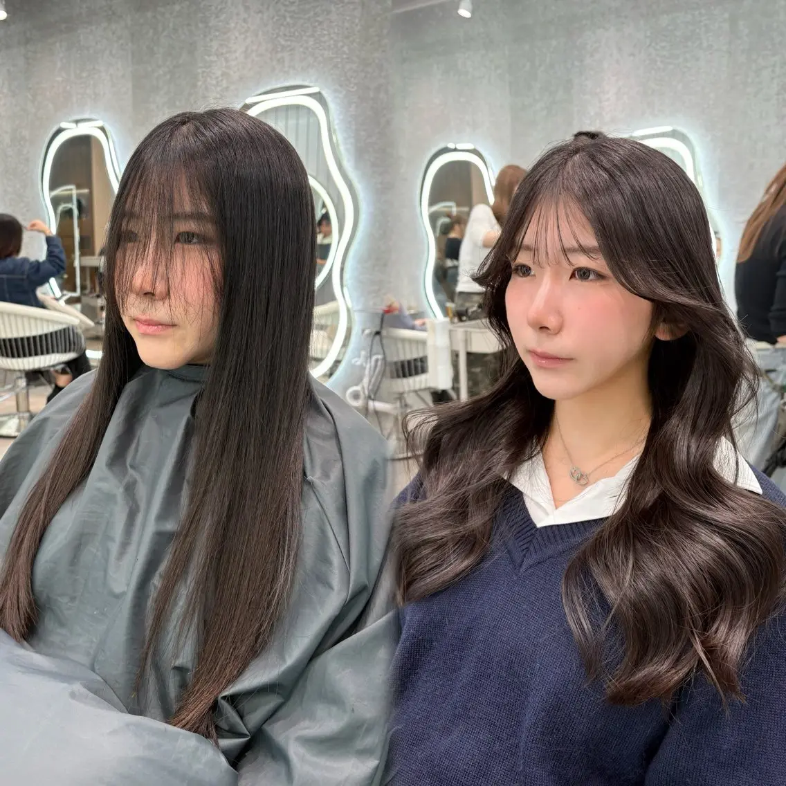 ロング ヘアアレンジ 顔まわりレイヤー 顔周りカット ハッシュカット 髪質改善 韓国風ヘア カット トリートメント ヘアセット 大宮‎縮毛矯正🩵 レイヤー　佐藤和のヘアスタイル