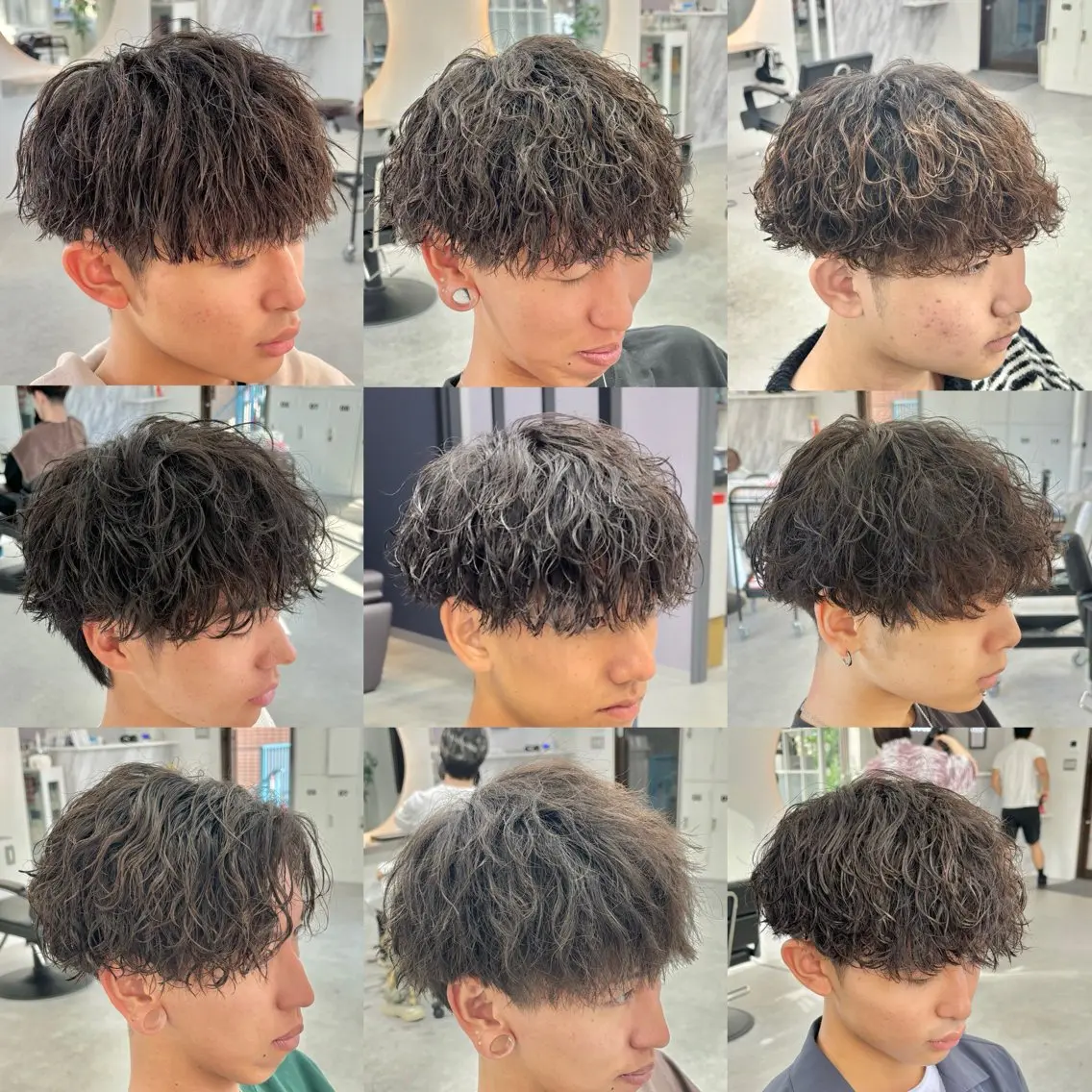 メンズ メンズブリーチ センターパート メンズパーマ カット パーマ SOYON船橋店 西澤元気のヘアスタイル