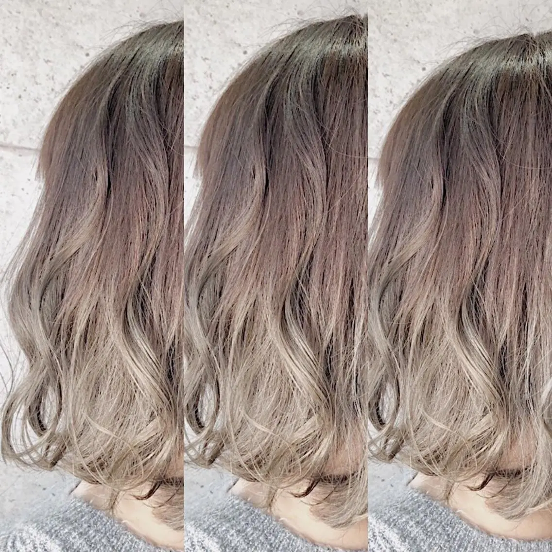 ミディアム カラー ブリーチ グラデーションカラー 福森 みずきのヘアスタイル