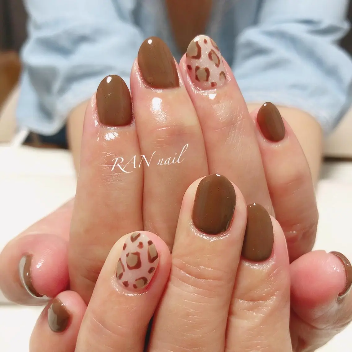 ネイル アニマル柄 ワンカラーネイル シンプルネイル ハンドネイル フットネイル RAN nailのネイルデザイン