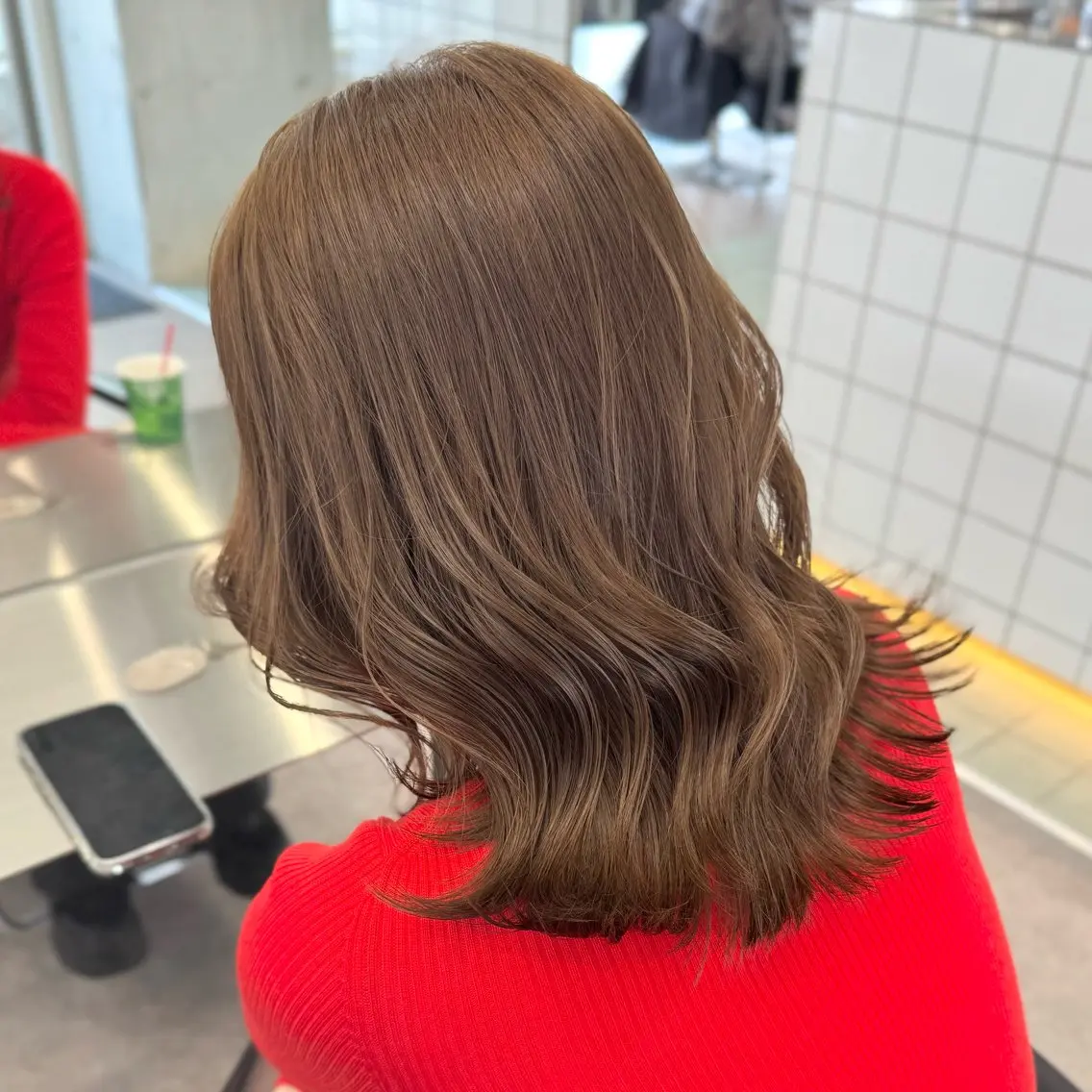 セミロング カラー 似合わせピンクカラー 🎀/朋美のヘアスタイル