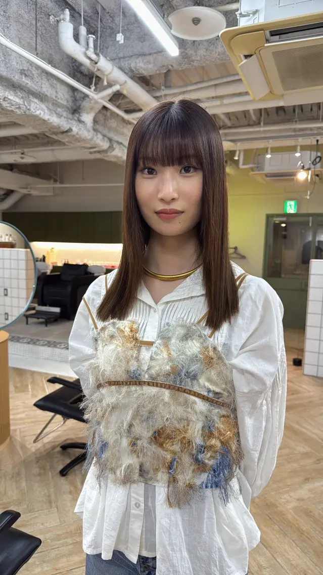 ミディアム カラー ヘアカラー トリートメント ダブルカラーベージュ 新潟/万代/髙橋魁真のヘアスタイル