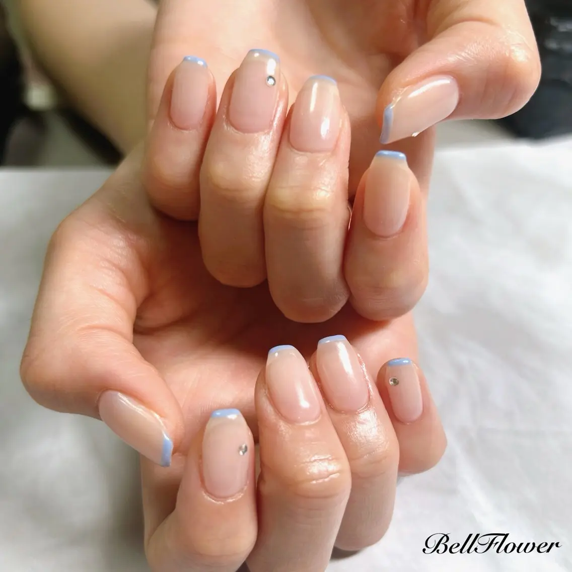 ネイル ストーンネイル ハンドネイル Bell Flowerのネイルデザイン