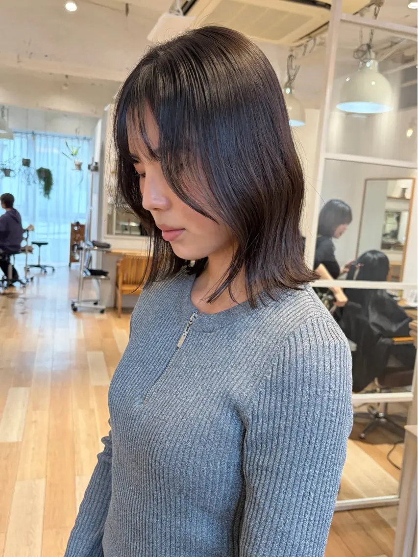 ミディアム カラー 透明感カラー グレージュ カット ヘアカラー 縮毛/くすみカラー Mariamu🌼のヘアスタイル