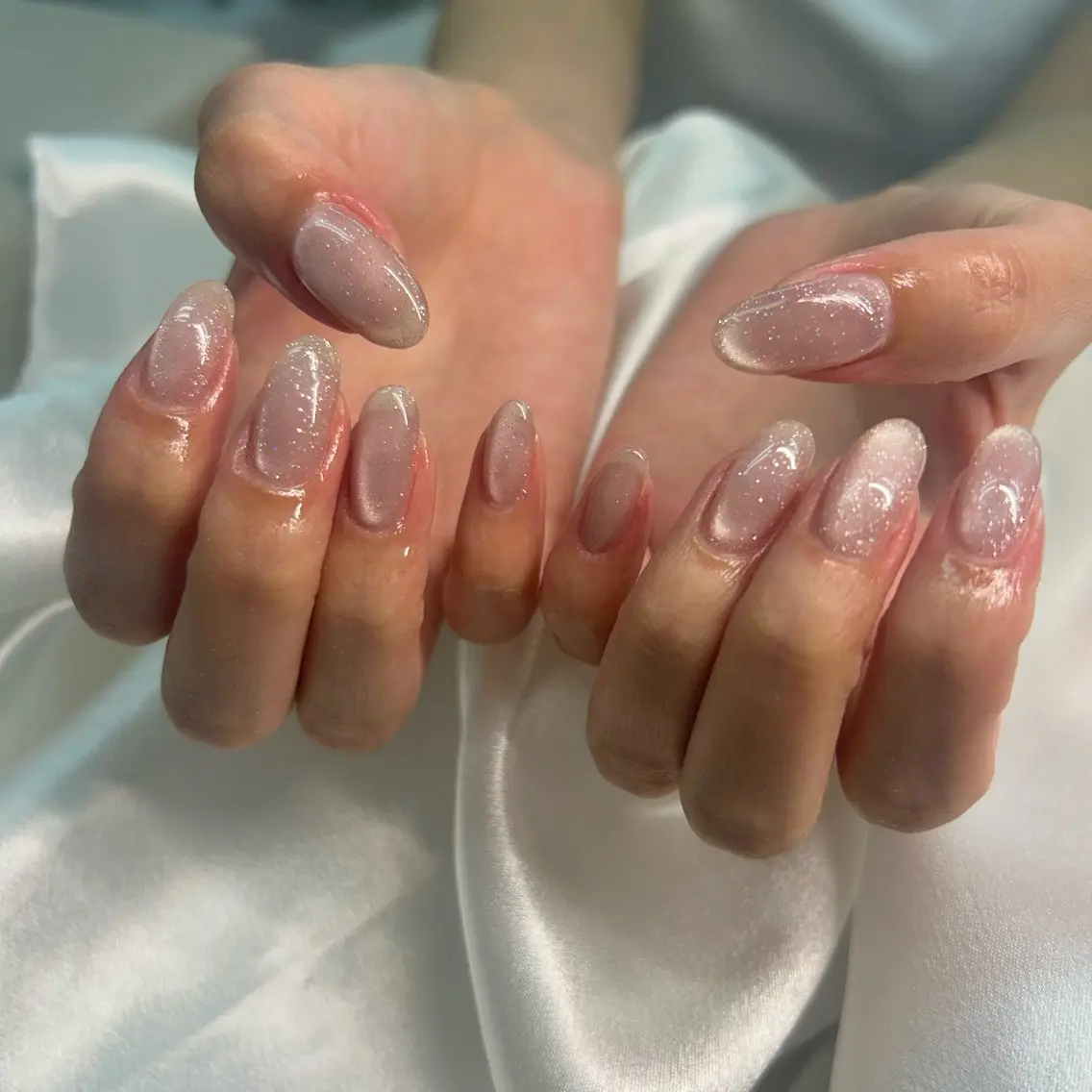 ネイル 氷ネイル・うるうるネイル マグネットネイル ワンカラーネイル ハンドネイル y’sbeauty 本町店のネイルデザイン