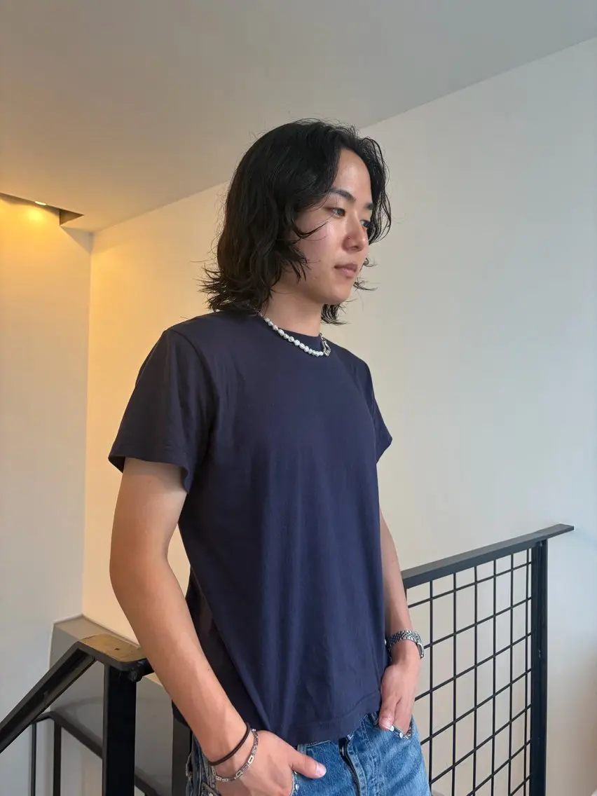 ミディアム メンズ ミディアムパーマ メンズパーマ カット パーマ パーマ／透明感 🍃Hidetoraのヘアスタイル