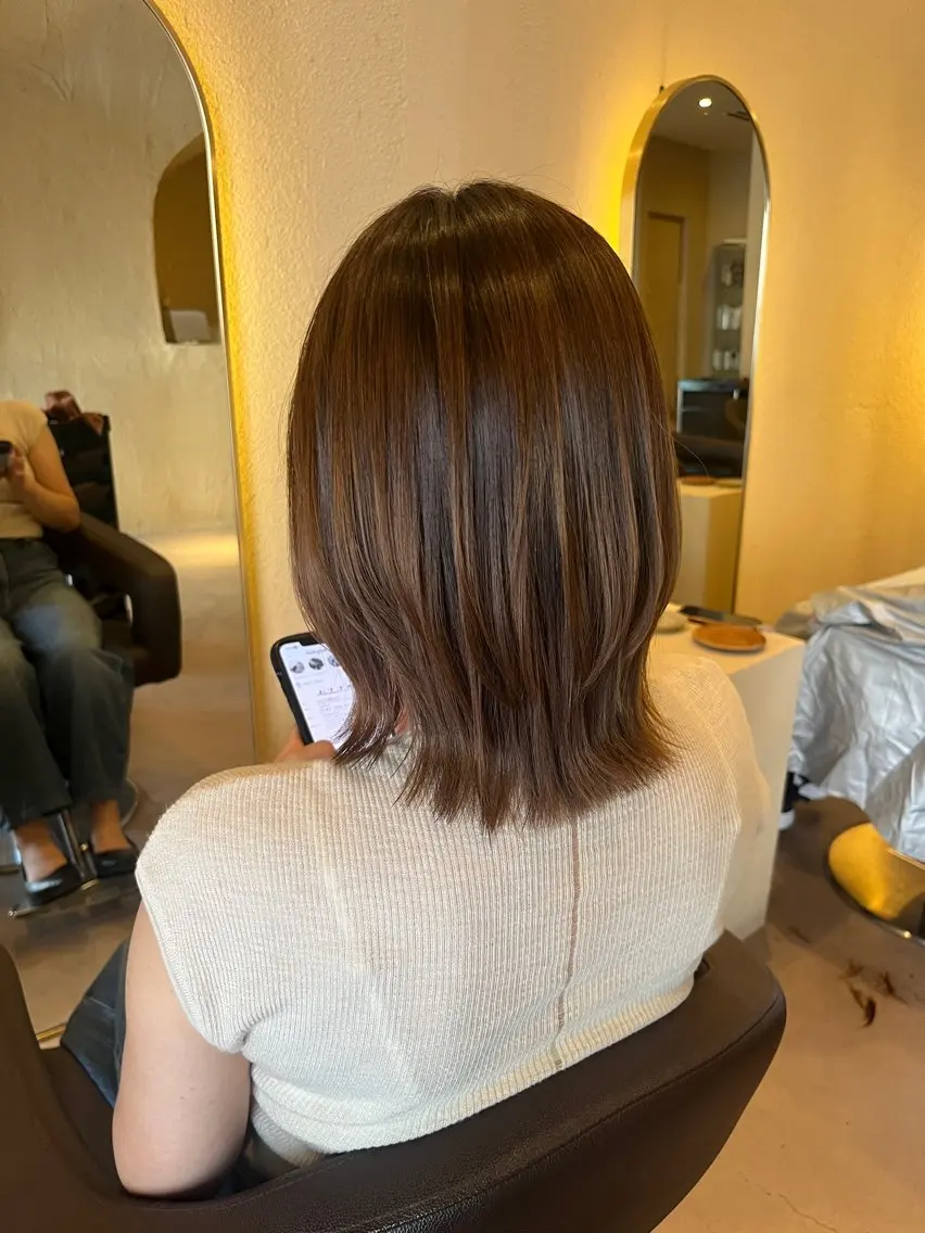 ミディアム ボブレイヤー ボブ レイヤーカット トリートメント 橘 ゆきののヘアスタイル