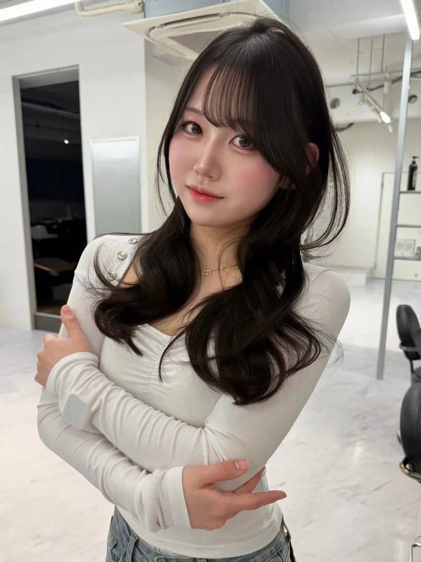 ロング カラー カット ヘアカラー トリートメント ヘアセット Rita/髪質改善/ ブリーチなしWカラーのヘアスタイル