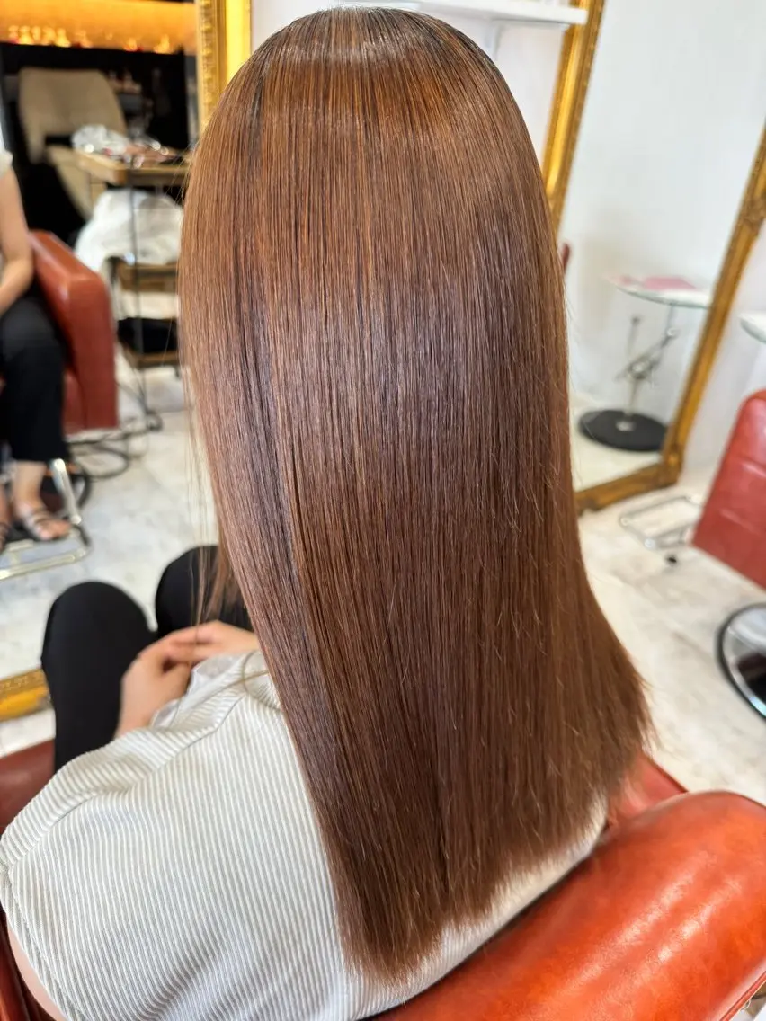 セミロング 縮毛矯正 鈴木 将人のヘアスタイル