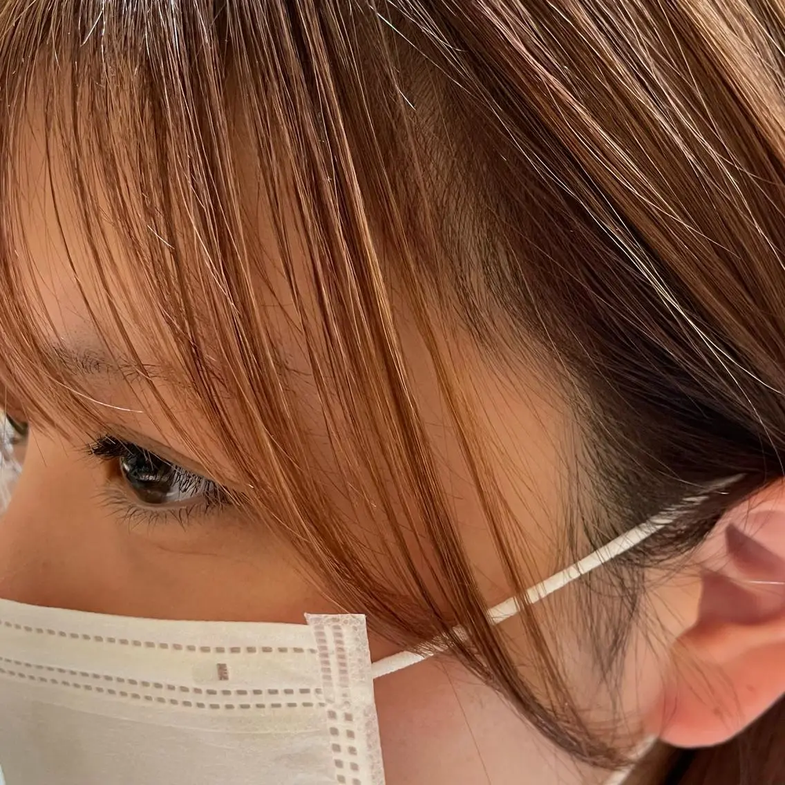 セミロング サイドバング 中田 サヤカのヘアスタイル