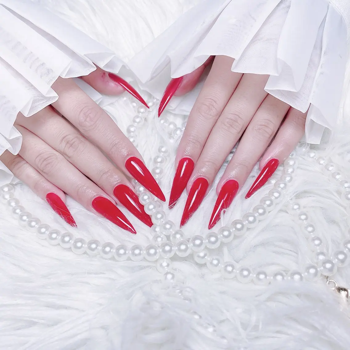 ネイル チークネイル 長さ出し フラワーネイル フレンチネイル ガーリー NEW NAIL 池袋のネイルデザイン