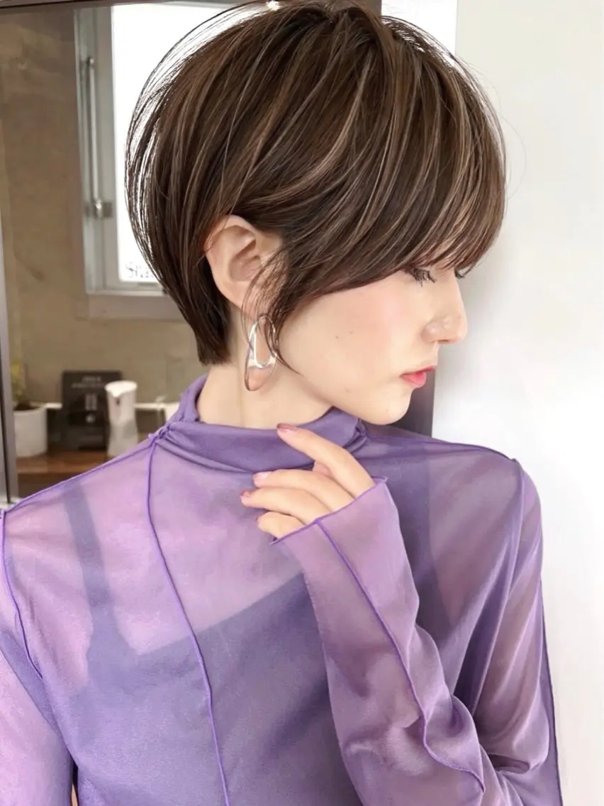 ショート カラー カット ヘアカラー ハイライトNo.1☆ ゆうのヘアスタイル