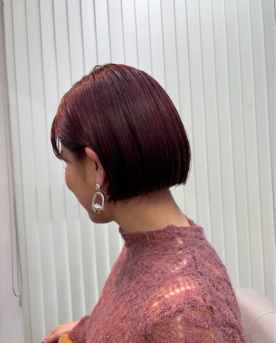 カラー ピンクカラー ボブ カット ヘアカラー トリートメント ボブ/ミディアム 親しみやすさ/さくらのヘアスタイル