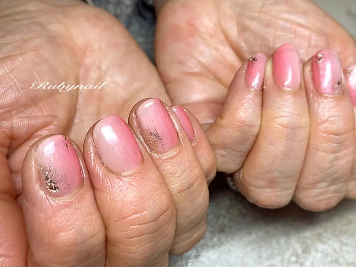ネイル ピンク プライベートサロン Rubynailのネイルデザイン