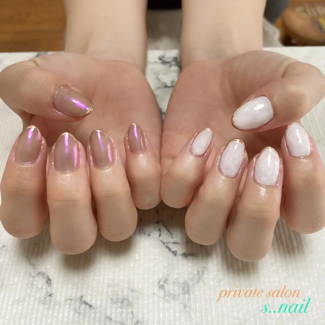 ネイル 持ち込み ニュアンスネイル ハンドネイル フットネイル s..nail / MORITAのネイルデザイン