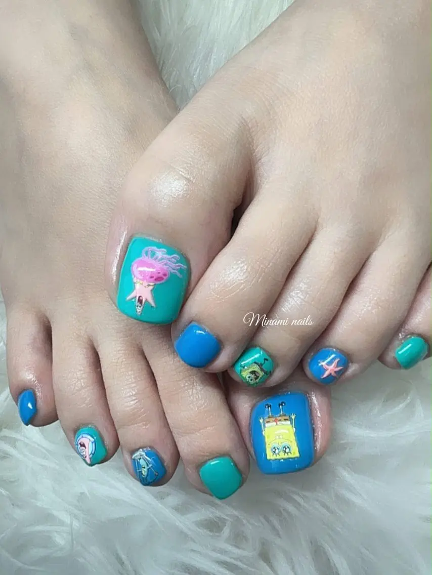 ネイル アートネイル フットネイル ガーリー キラキラネイル 韓国ネイル Minami Nailsのネイルデザイン