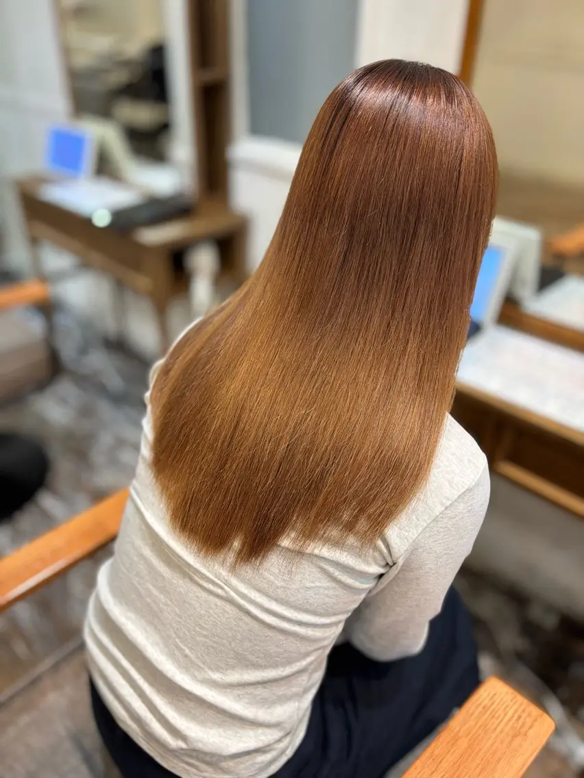 セミロング 髪質改善 縮毛矯正 藤井 ユウキのヘアスタイル