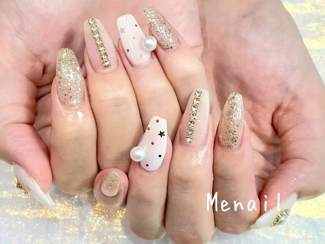 ネイル ストーンネイル ハンドネイル ミーネイル心斎橋 /南船場☆NENE☆のネイルデザイン