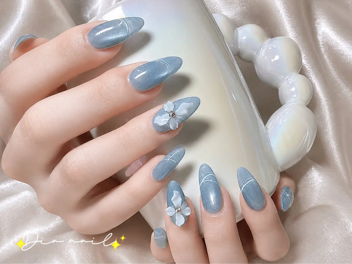 ネイル フットネイル 韓国ネイル レース マグネットネイル ニュアンスネイル ハンドネイル Dia nail サロンのネイルデザイン