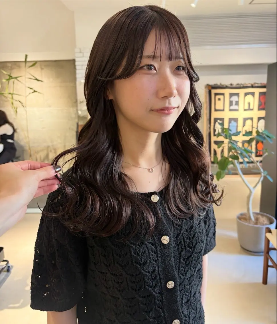 ロング カラー グレージュ ラベンダーカラー ラベンダーグレージュ ラベンダーグレー ヘアカラー Yui⭐️ 透け感カラーのヘアスタイル