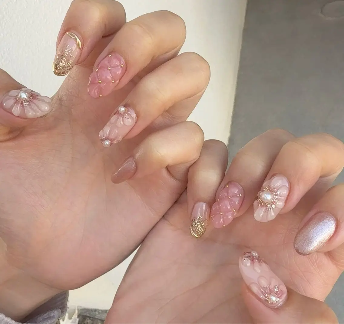 ネイル クリアネイル フラッシュネイル フレンチネイル ジェルネイル マグネットネイル ハンドネイル Reillynail みさきのネイルデザイン