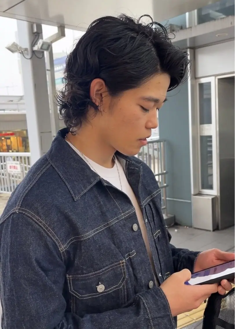 ショート パーマ メンズ メンズバレイヤージュ メンズブリーチ メンズハイライト メンズインナーカラー メンズメッシュ カット 髪質改善/透明感 OAK兵庫のヘアスタイル