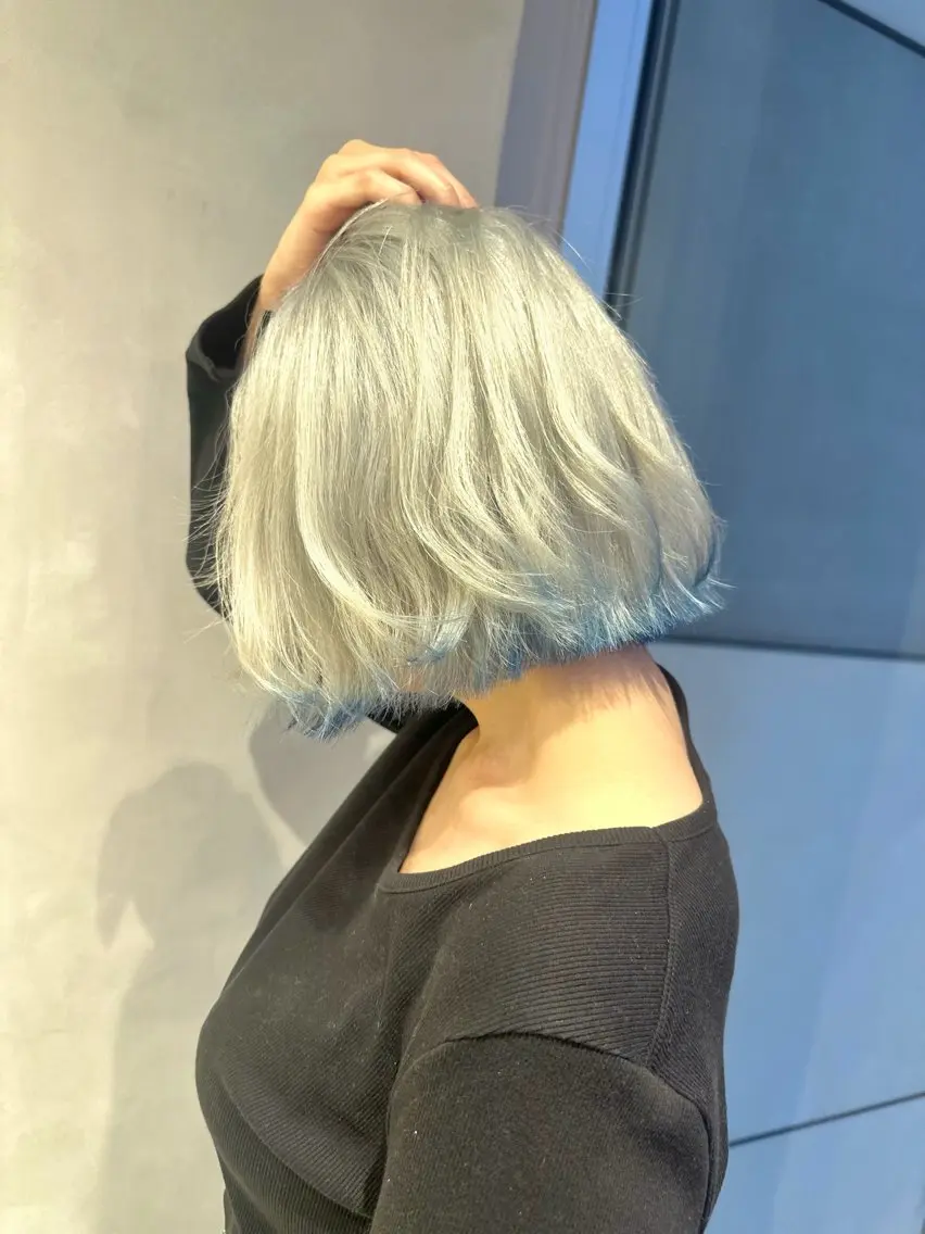 ショート カラー ブルーカラー カット ヘアカラー トリートメント ブリーチ特化🌻 ショート/akaneのヘアスタイル