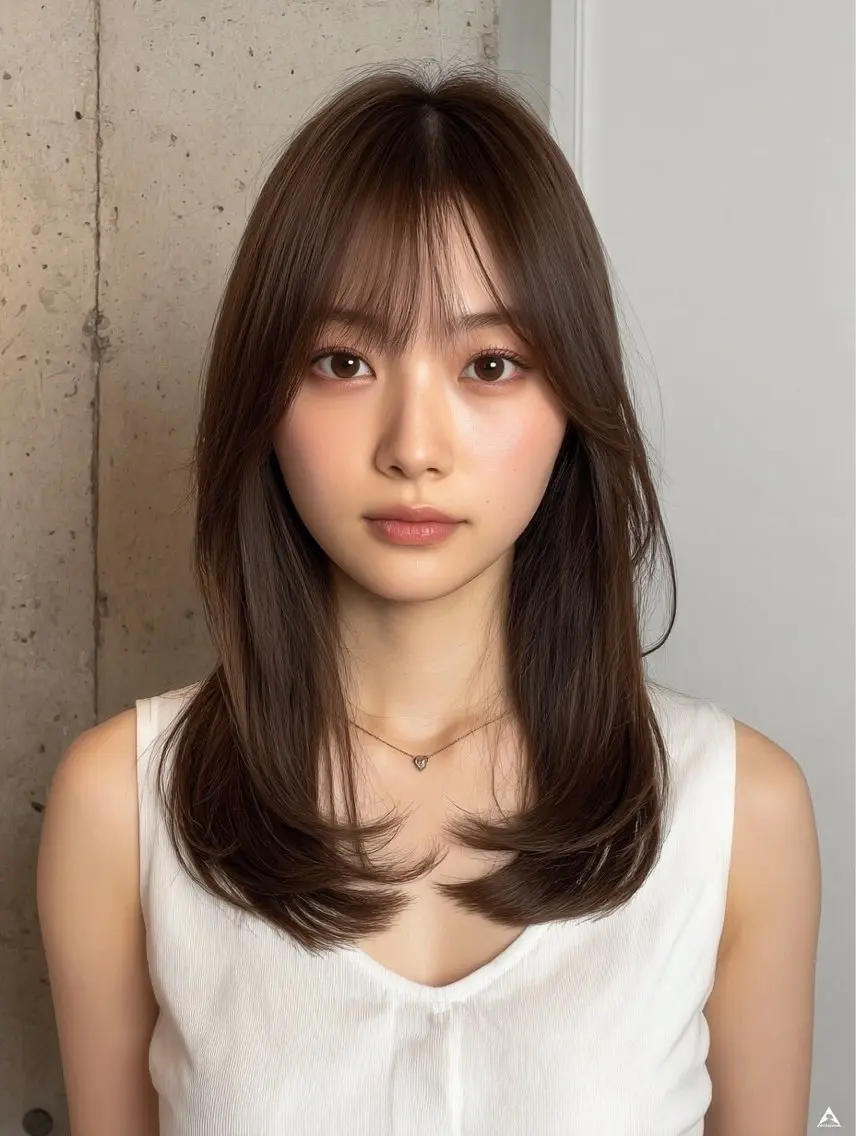 ミディアム カラー 黒澤 結花のヘアスタイル
