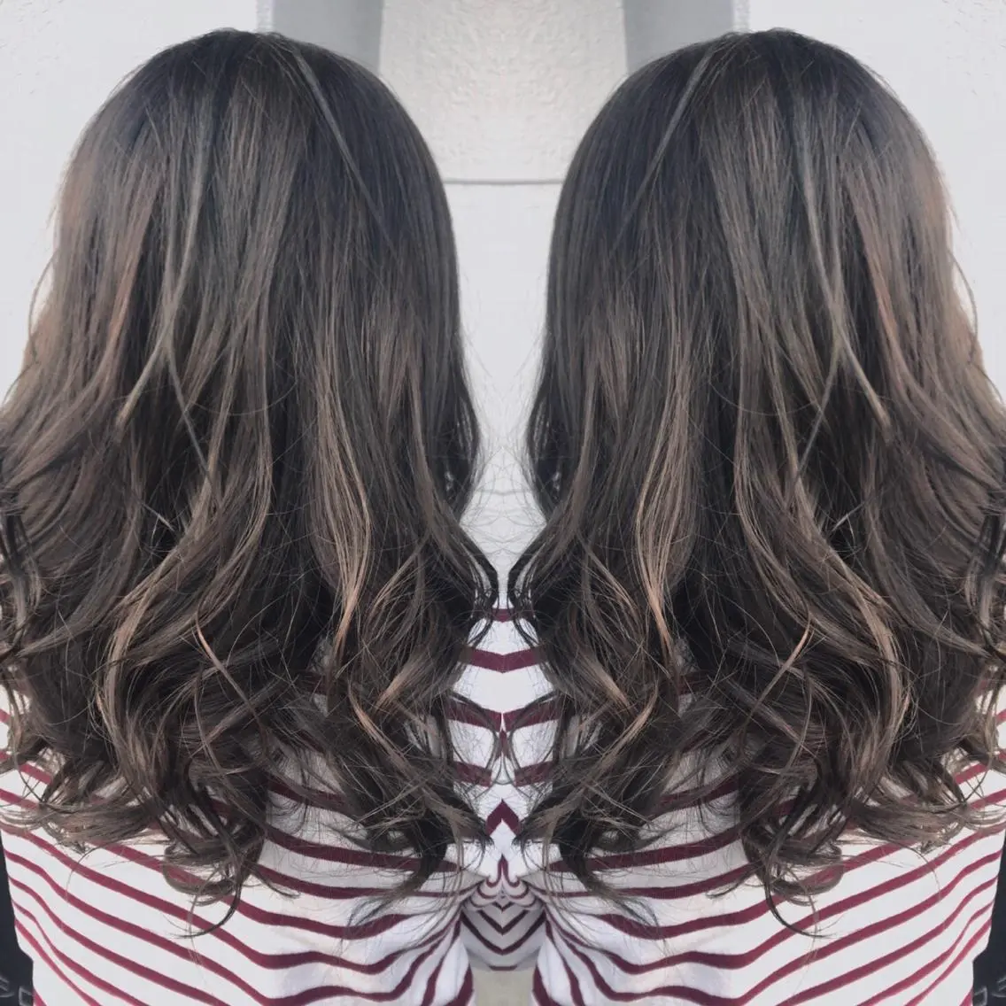 セミロング カラー レイヤーカット匠 イソザキノリユキのヘアスタイル
