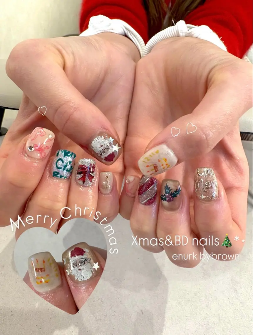 ネイル アートネイル 冬ネイル クリスマス ハンドネイル enurk店 🍋 M I K U *のその他イメージ