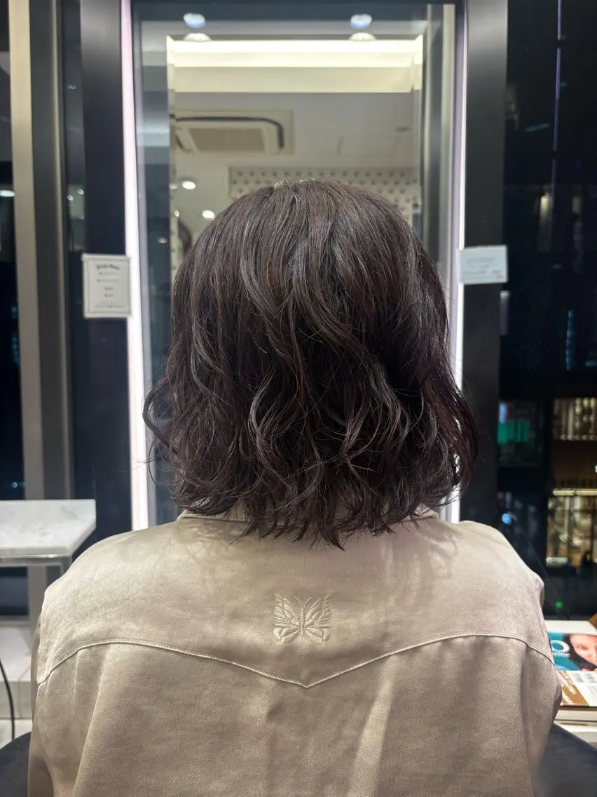 ミディアム パーマ ミディアムパーマ 銀座🌿ヘア アレンジ🌿さやかのヘアスタイル