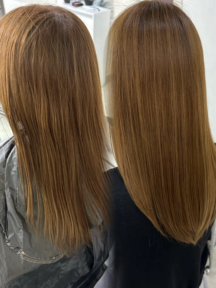 セミロング カット 縮毛矯正 トリートメント 艶髪、髪質改善 富田隼仁のヘアスタイル