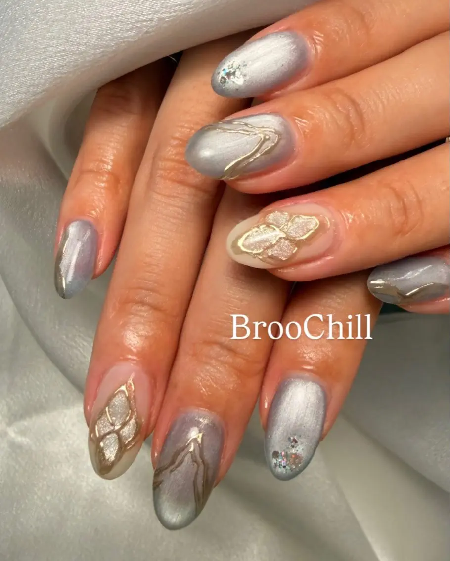 ネイル ハンドネイル nail salon BrooChillのネイルデザイン