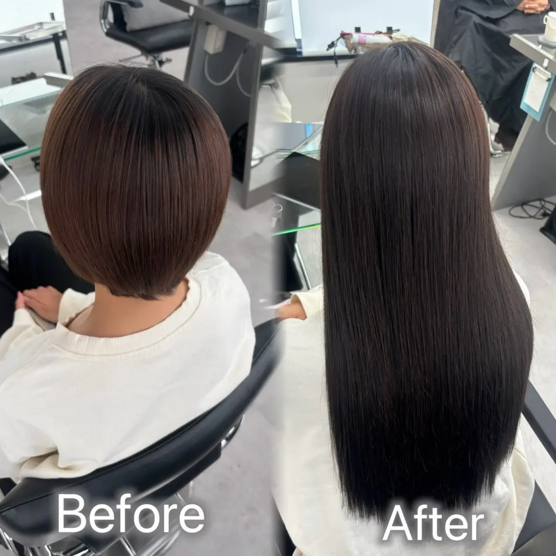 ロング エクステ ロング エクステ エクステ🫧艶カラー ￤横浜  ももはのヘアスタイル