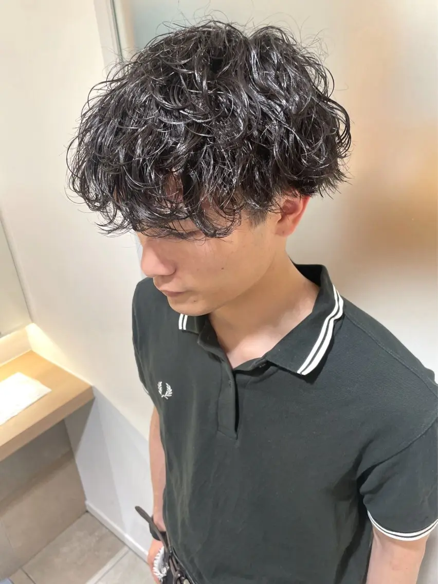 パーマ メンズ カット パーマ 佐藤 梨里花 ❤︎のヘアスタイル