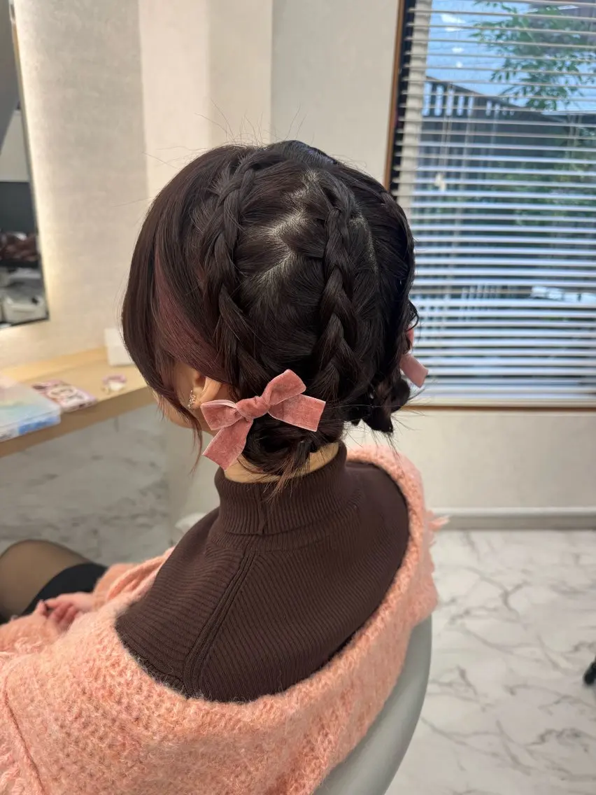 ショート ヘアアレンジ ヘアセット 韓国/アイドルヘア 🎀みづきのヘアスタイル