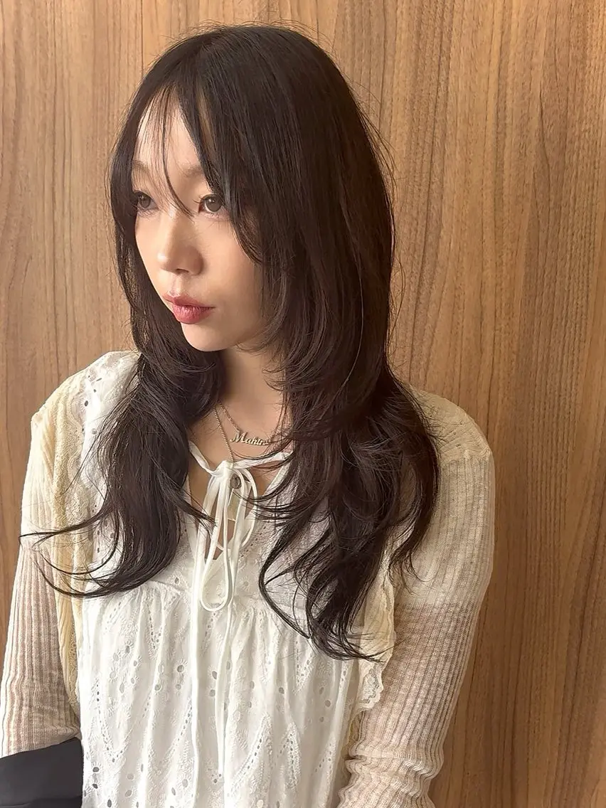 ロング ハッシュカット 韓国風ヘア カット 【透明感カラー】/ 【レイヤー】保坂拓也のヘアスタイル