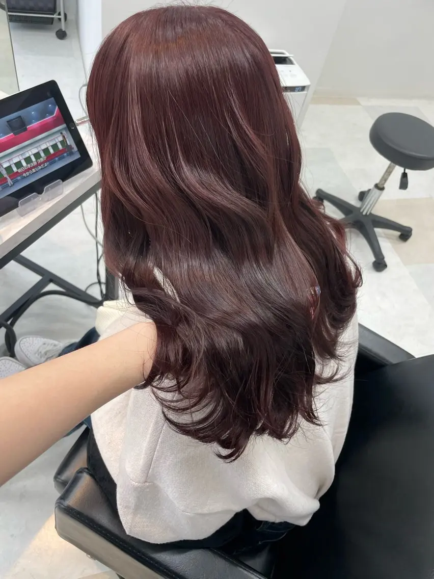 ロング カラー ボルドーカラー ピンクカラー 透明感カラー 🐕‍🦺Juriのヘアスタイル