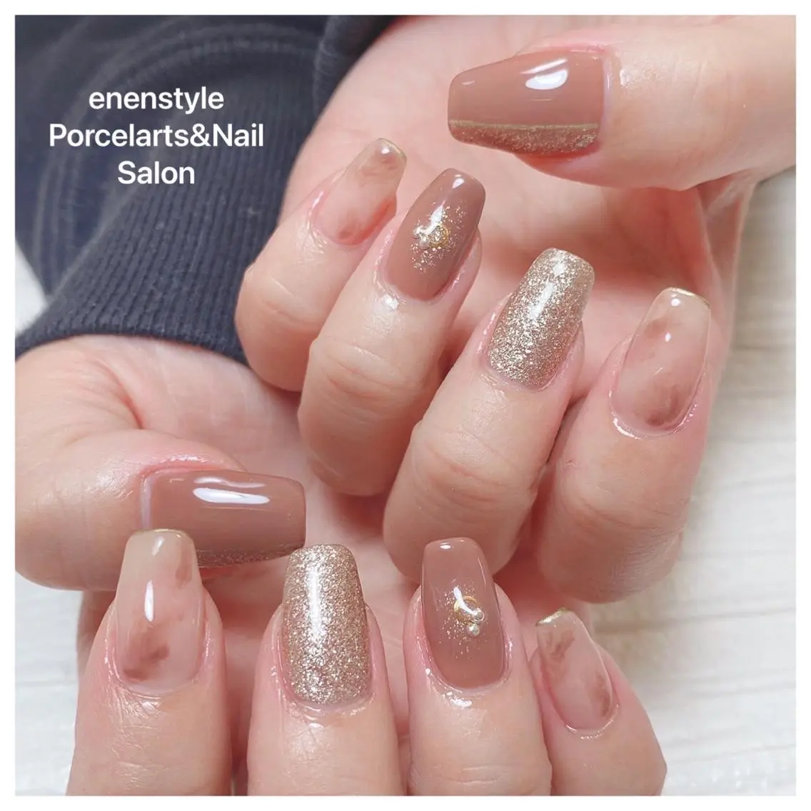 ミディアム ネイル 🐾enen style 🐾のネイルデザイン