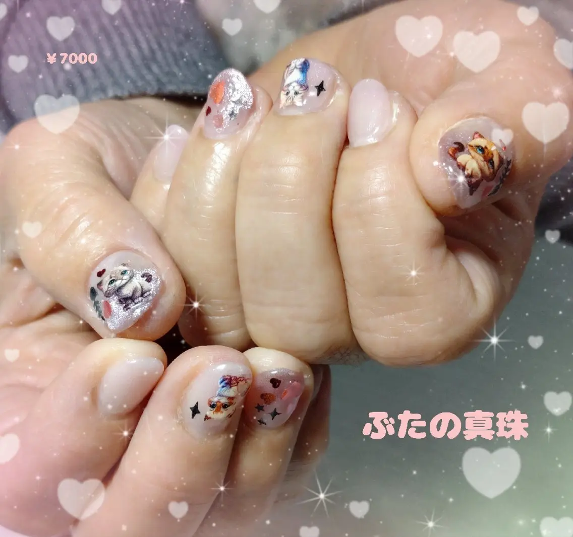 ネイル ハート ハンドネイル 林 珠里のネイルデザイン