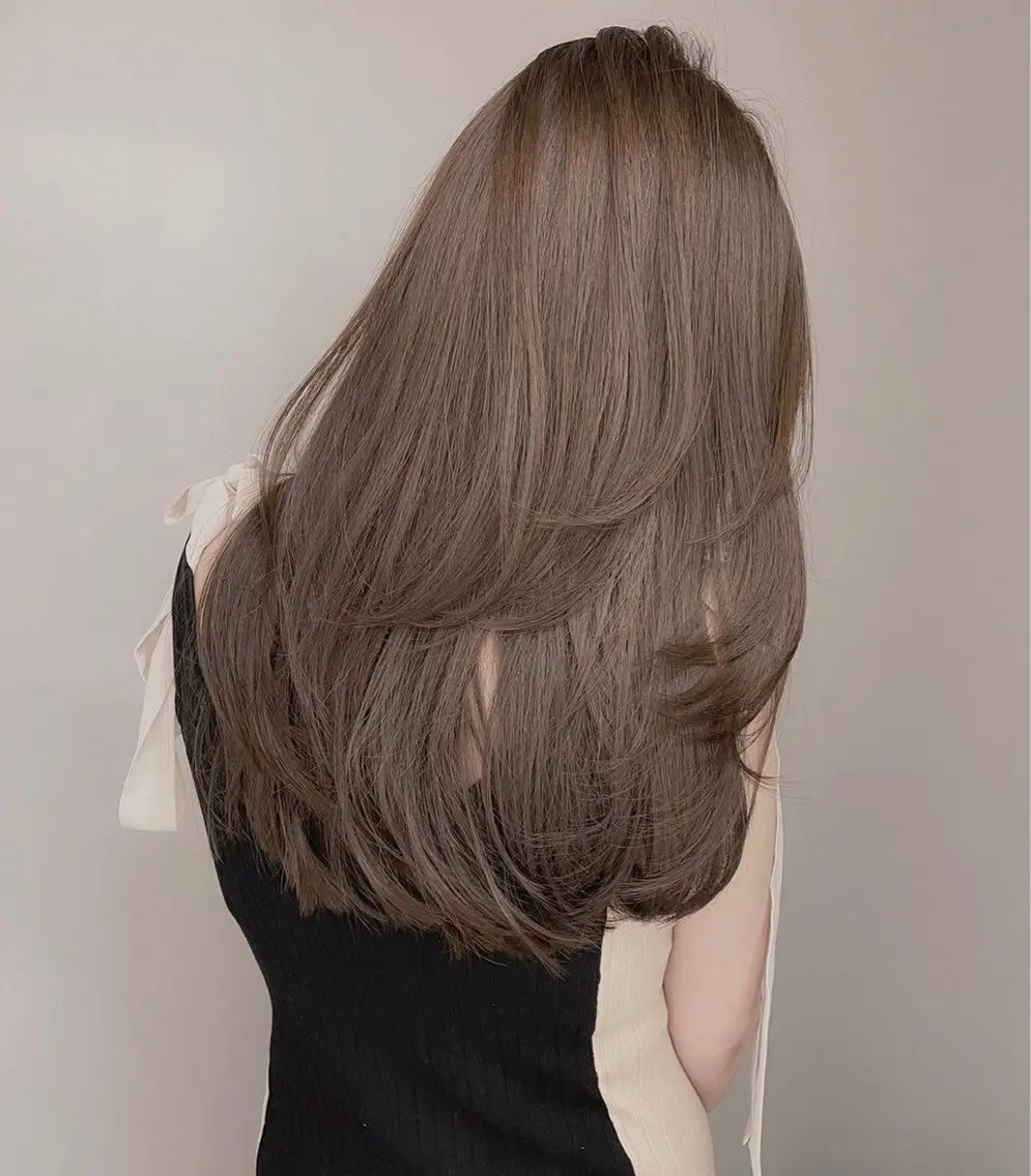 ロング カラー ヘアカラー トリートメント ヘッドスパ ヘアセット 𓏸レイヤー髪質改善 透けカラーカノン🫧のヘアスタイル