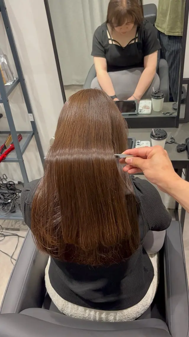 セミロング 髪質改善 縮毛矯正 縮毛矯正 トリートメント ⭐️超髪質改善特化 ✂️美髪縮毛矯正きりのヘアスタイル