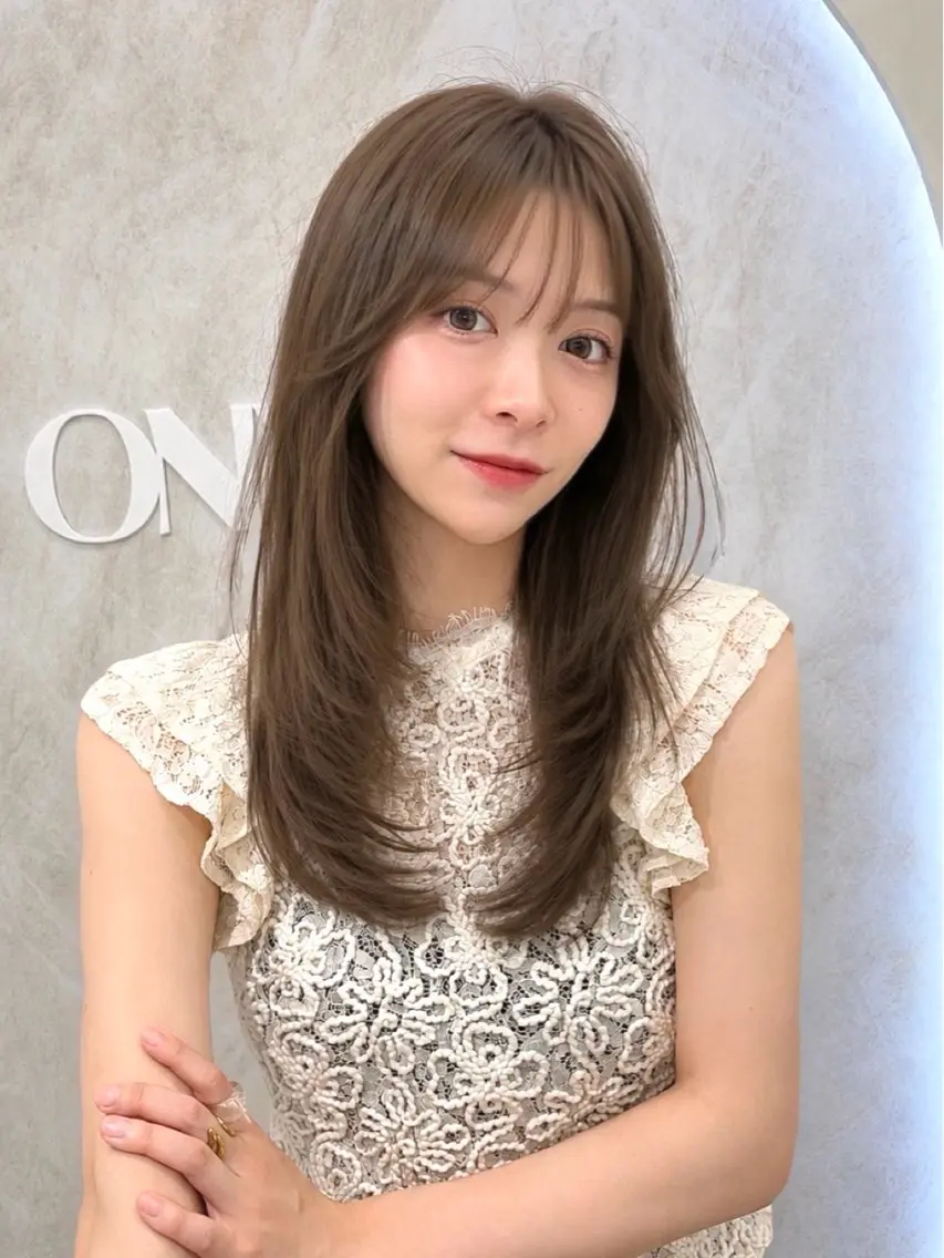 ロング カラー ブリーチ ダブルカラー ブリーチなしカラー レイヤーカット 原宿/ハイライト バレイヤージュ/大智のヘアスタイル