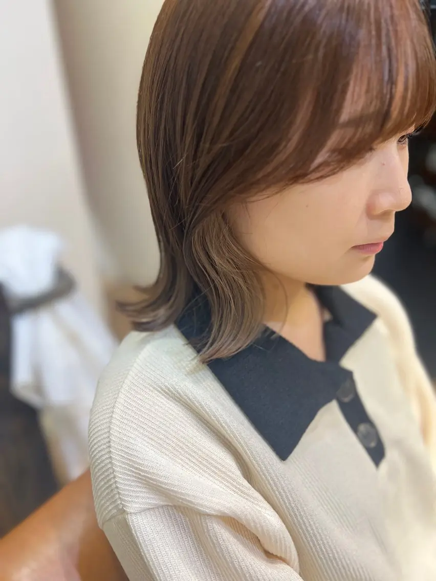 ミディアム カラー ブリーチ miku 三ノ輪のヘアスタイル