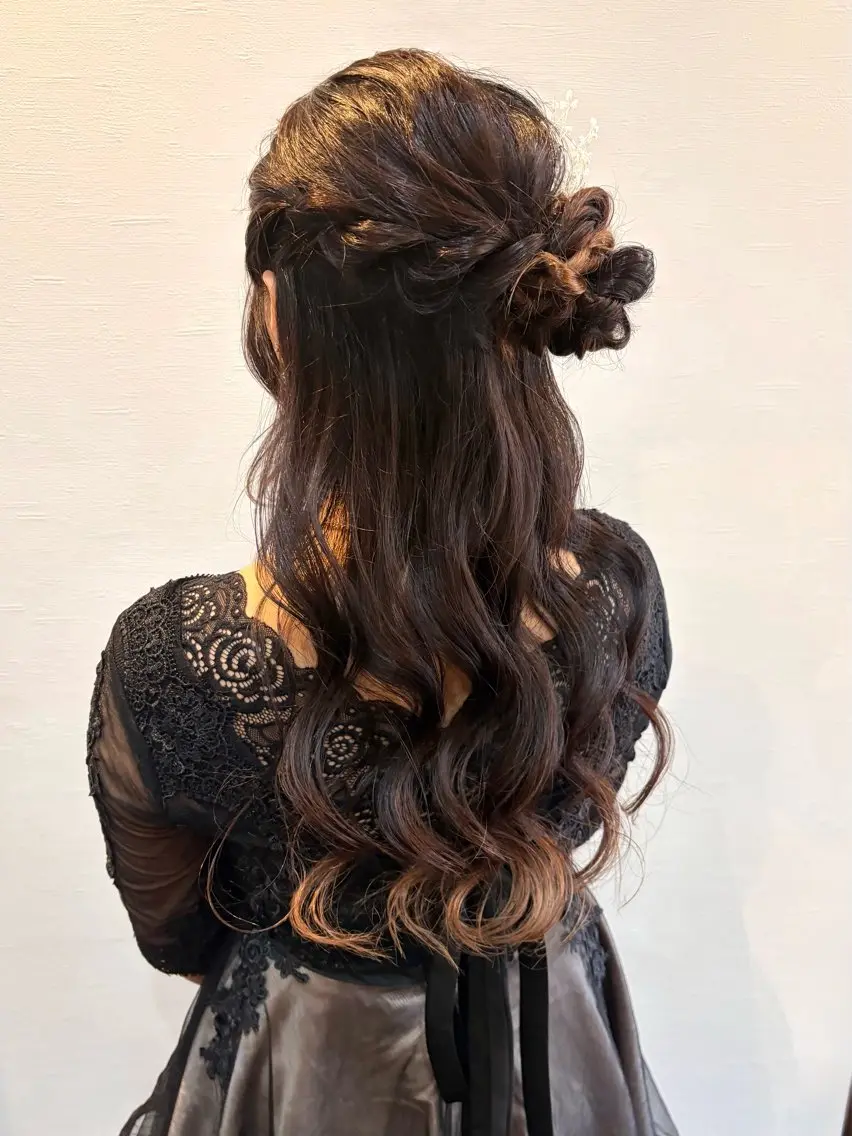 ロング ヘアアレンジ ヘアセット 𝘒𝘺𝘰𝘬𝘢 🌿‬のヘアスタイル